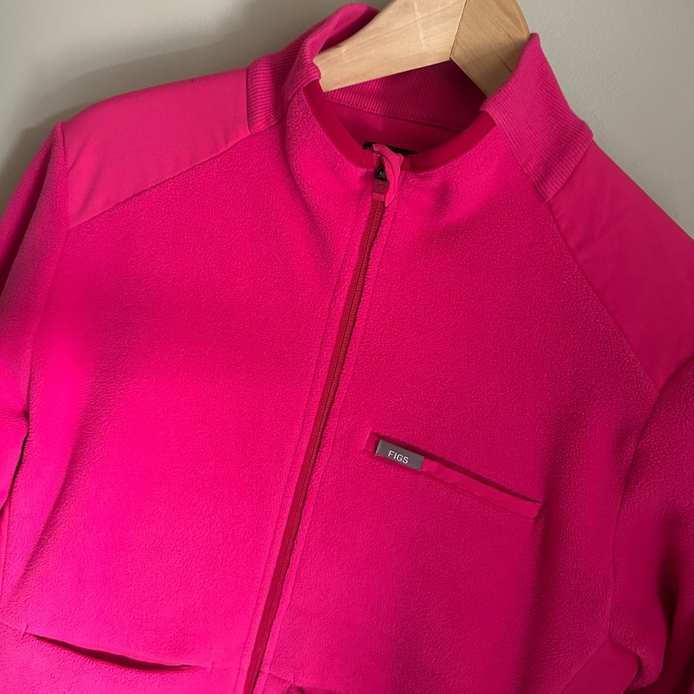 Figs Hot Pink Zip-Up Jacket